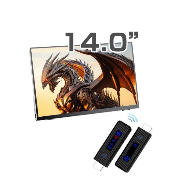 【REAICE】日本Winten 14型IPS可攜式外接螢幕-無線投影組(Switch/手機/Netflix/無線會議/HDMI/電腦)
