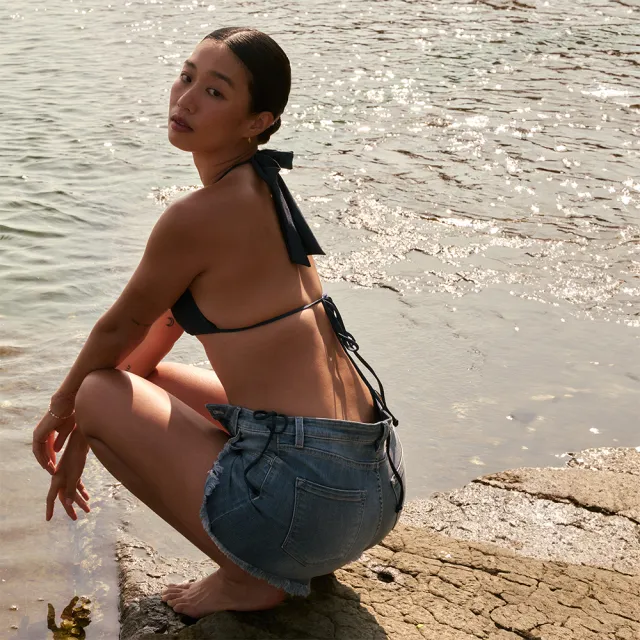【VERVE】X DENIM™ 刷破牛仔短褲(彈性、親膚、舒適、夏季、刷破、率性、牛仔褲、休閒短褲)