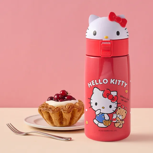 【HELLO KITTY】造型彈跳保溫杯第二代500ml-兩色可選 KT-T500