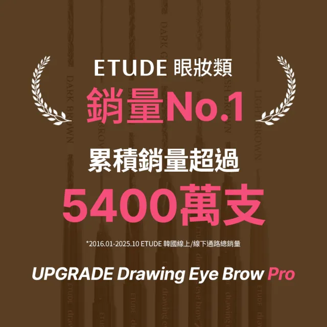 【ETUDE】官方直營 素描高手造型眉筆4入組
