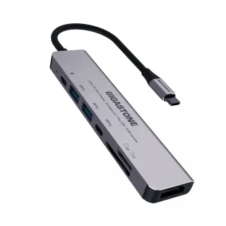 【Gigastone 立達國際】7合1多功能 100W PD充電 Type-C HUB集線器(HUB-P7/USB/Type-C/SD/HDMI/Micro SD)