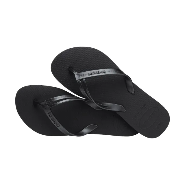 【havaianas 哈瓦仕】拖鞋 女鞋 夾腳拖 素色款 Elegance 黑 4148801-0090W(哈瓦士)