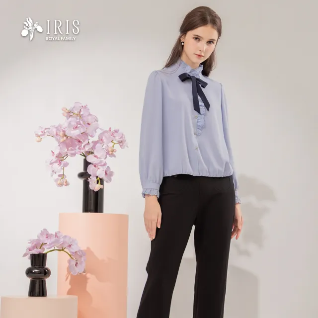 【IRIS 艾莉詩】微日晨曦綁帶領上衣-2色(56142)