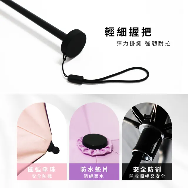 【雙龍牌】極輕136g兩入組UL極輕羽毛傘/防曬降溫13度超輕細鉛筆傘(迷你口袋傘/摺疊傘晴雨傘B6573)