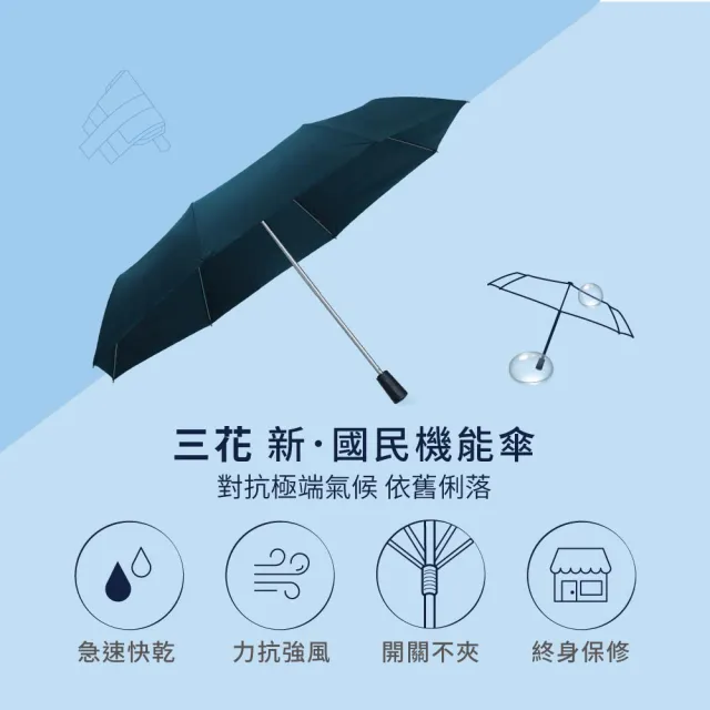 【SunFlower 三花】大抗風機能傘.雨傘.晴雨傘.大傘面.抗UV防曬(三色任選)