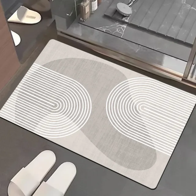 【嵐楓居家】4入奈米絨面軟式硅藻土吸水止滑地墊(踏墊/浴室.廚房地墊/速乾)