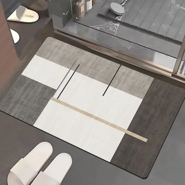 【嵐楓居家】4入奈米絨面軟式硅藻土吸水止滑地墊(踏墊/浴室.廚房地墊/速乾)