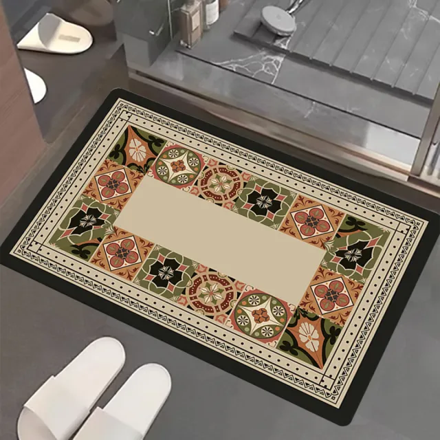 【嵐楓居家】4入奈米絨面軟式硅藻土吸水止滑地墊(踏墊/浴室.廚房地墊/速乾)