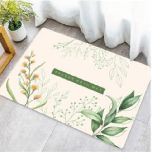 【嵐楓居家】4入奈米絨面軟式硅藻土吸水止滑地墊(踏墊/浴室.廚房地墊/速乾)