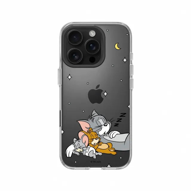 【RHINOSHIELD 犀牛盾】iPhone 16系列 Clear 抗黃化透明防摔手機殼/睡覺好夥伴(湯姆貓與傑利鼠)