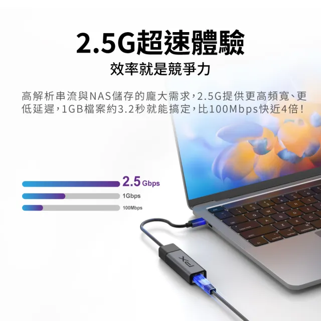 【PX 大通】2.5G 極速 Type c 轉 RJ45 網路孔轉接hub Hub(CR2)