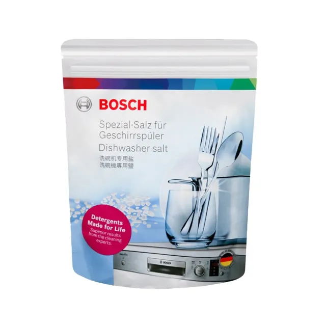 【BOSCH 博世】洗碗機清潔劑套餐(洗碗粉1KG/瓶*2+軟化鹽1KG/包*2+光潔劑400ml/瓶*1)