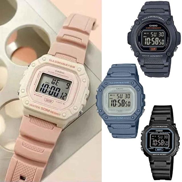【CASIO 卡西歐】G-SHOCK 運動風格多功能電子錶-23款可選(W-219H/W-218H/W-217H)