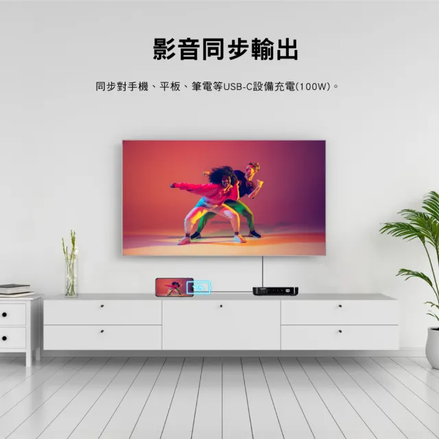 【-PX 大通】100瓦 Type C 快充 HDMI三進一出切換分配器USB-C手機轉電視3進1出協會認證(HC2-310PD)