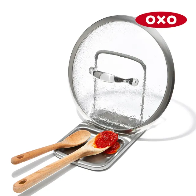 【OXO】直立式鍋蓋餐具架(維持檯面整潔 鑄鐵鍋蓋也適用 可折疊收納)