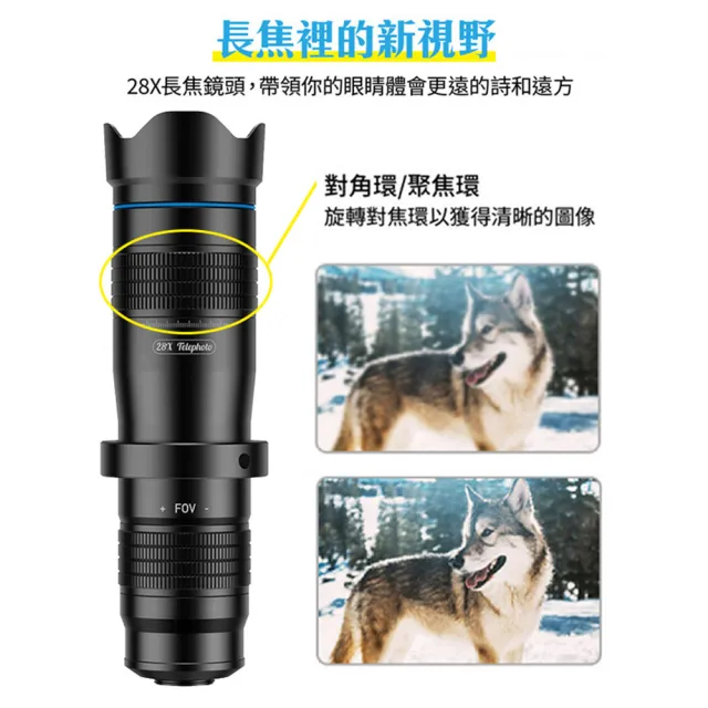 【APEXEL】28倍可調焦單筒望遠鏡 望遠鏡頭 長焦鏡頭 風景攝影(高清不失真 超大廣角 輕巧攜便)