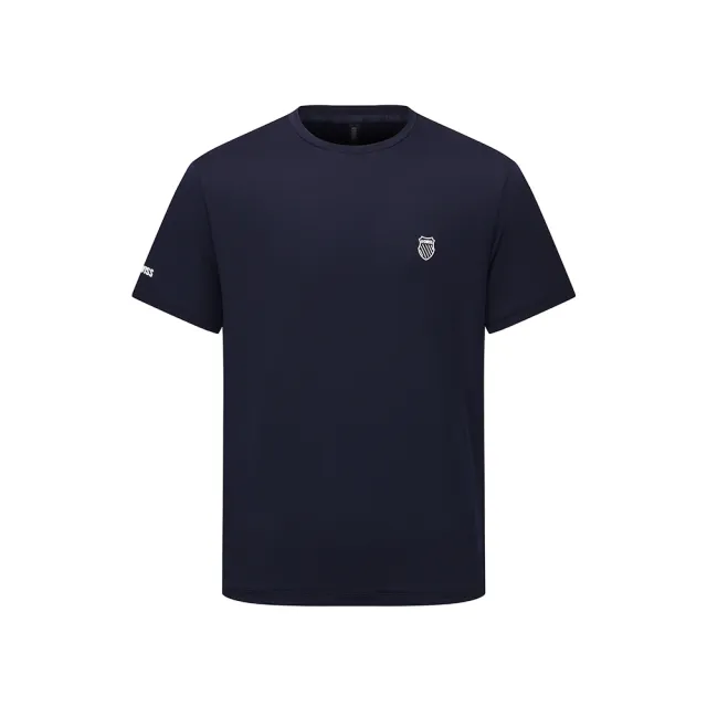 【K-SWISS】運動短袖 MS JACQUARD T 圓領 上衣 男款 深藍色 1012065-499