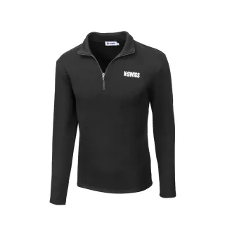 【K-SWISS】休閒長袖 MOCK NECK SW 半開襟 拉鍊 男款 黑色 1012494-001