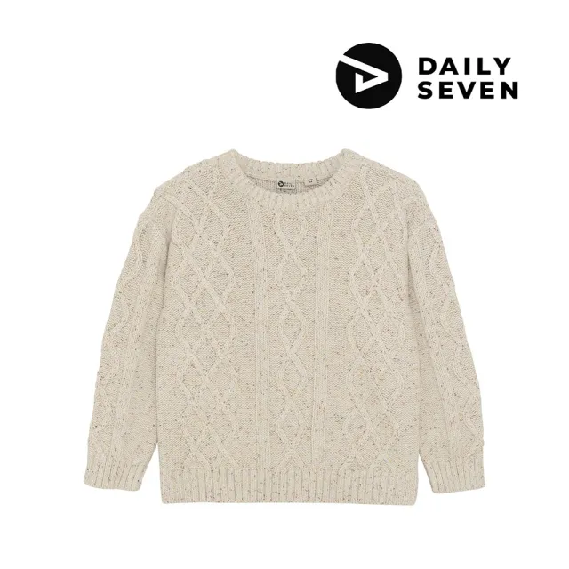 【Brands4Kids】菱格麻花米色長袖針織上衣_DAILYSEVEN系列(4種尺寸可選)