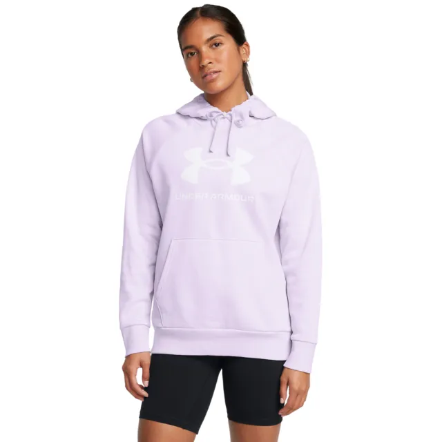 【UNDER ARMOUR】UA 女 Rival Fleece Logo 保暖長袖帽T/大學T(多款任選)