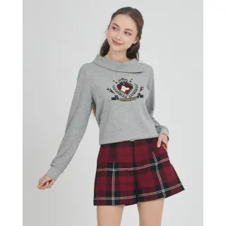 【SCOTTISH HOUSE】翻領長袖棉T-紅/灰 CJXA1207