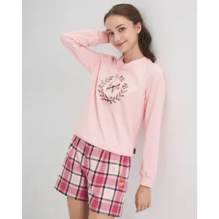 【SCOTTISH HOUSE】皇冠燙鑽長袖棉T-黑/粉 CJXA1217