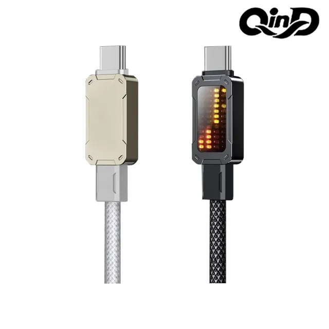 【QIND 勤大】Type-C to Type-C/1.2M/100W/燈顯示充電線