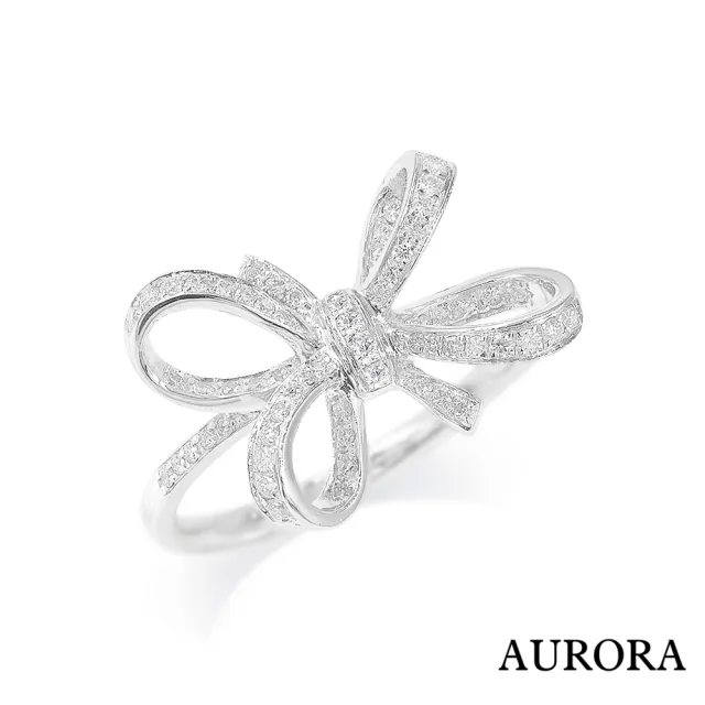 【AURORA 歐羅拉】天然真鑽 PT950 鉑金台 鑽戒 蝴蝶結