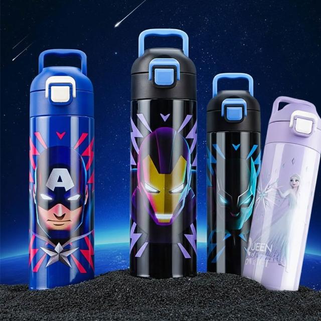 【Disney 迪士尼】卡通系列316不鏽鋼兒童輕便提環直飲保溫杯 - 500ml(迪士尼保溫瓶)