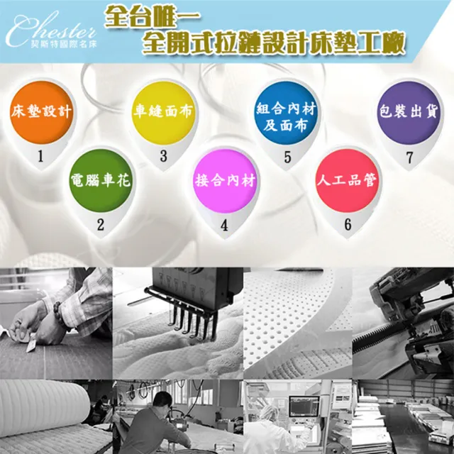 【Chester 契斯特】床墊 獨立筒 薄形 薄墊 經典職人緹花布-5尺(雙人)