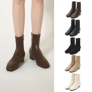 【D+AF】人氣指標中車線方頭低跟瘦瘦靴