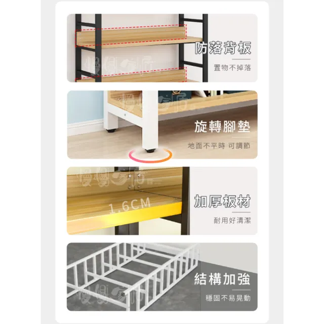 【慢慢家居】專人組裝-加大尺寸超耐重五層置物架-層板可調(W120x34x182cm)
