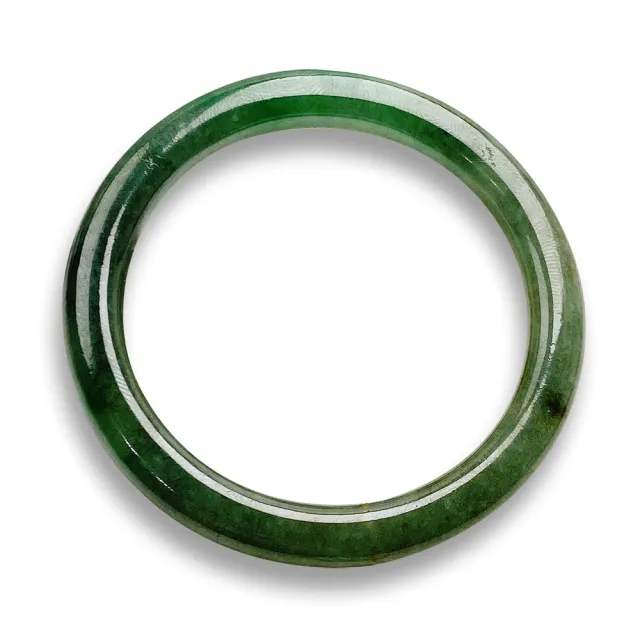 【玉我翡翠】翡翠手鐲 綠油青細圓條 手圍16.8mm M15864 緬甸A貨翡翠(精美包裝禮盒出貨/天然A貨翡翠)