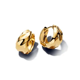 【Pandora 官方直營】自然波紋寬版耳環圈