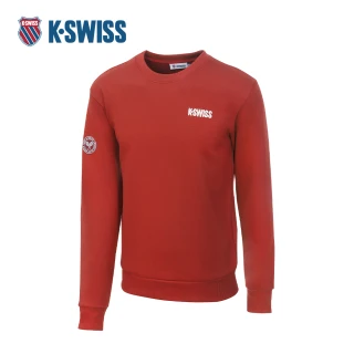 【K-SWISS】休閒長袖 TW SWEATSHIRT 1 圓領 上衣 男款 紅色 1012495-684