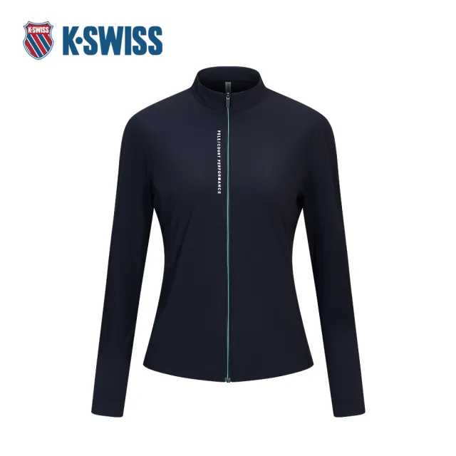 【K-SWISS】運動針織外套 JACKETKC7522WFKJ31 吸濕排汗 女外套 深靛色 1911670-401