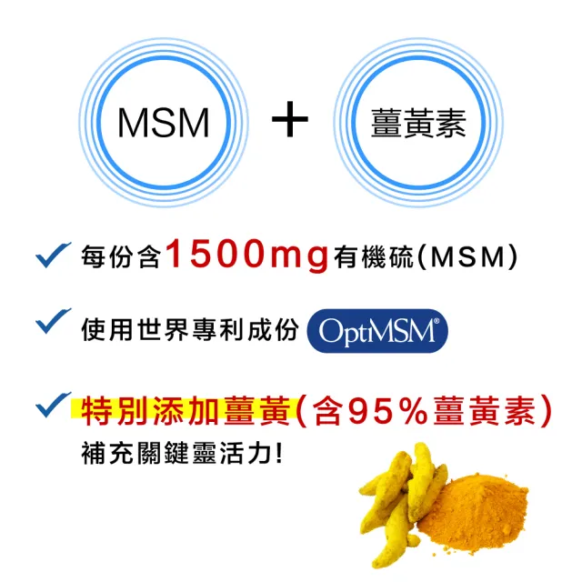【LOVITA 愛維他】專利MSM 添加薑黃 全素(120顆)