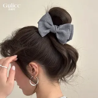【Gulicc 古莉可】髮夾 雙面 網紗 蝴蝶結 丸子夾(7夕情人節 生日 髮飾 頭飾 鯊魚夾 抓夾 禮物)