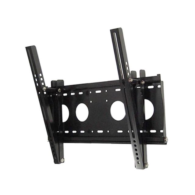 EGF4040 是一款具備強大承重能力的壁掛架，最大承重達90KG，採用鋼製材質，結構穩固耐用。俯角可5段調整，範圍0-15度，背板寬厚設計提升牆面咬合力，緊貼牆面僅4.8公分，輕薄不佔空間。具備防盜孔設計，適用於家電、冷氣、視聽、按摩等裝置安裝，VESA安裝孔位支援最大450x400mm，產品尺寸為556 x 245 x 54 mm，黑色系外觀，適合多種裝潢風格。