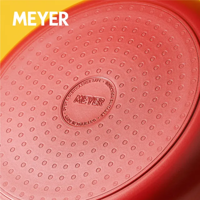 【MEYER 美亞】陶瓷不沾鍋 萬用 深炒鍋24CM - 革新紅系列(IH/電磁爐適用)