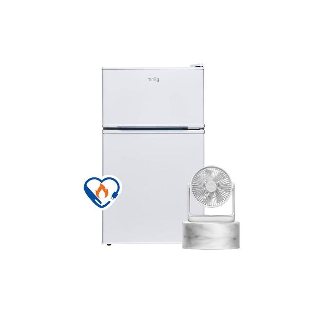 【only】贈DC變頻小縫扇-小房東90公升1級冰箱OR90-RM02美型簡約白福利品(節能標章90L雙門 贈品市價$1990)