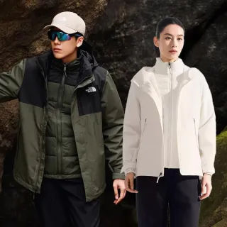 【The North Face 官方旗艦】中性款防水透氣三合一外套(多款任選)