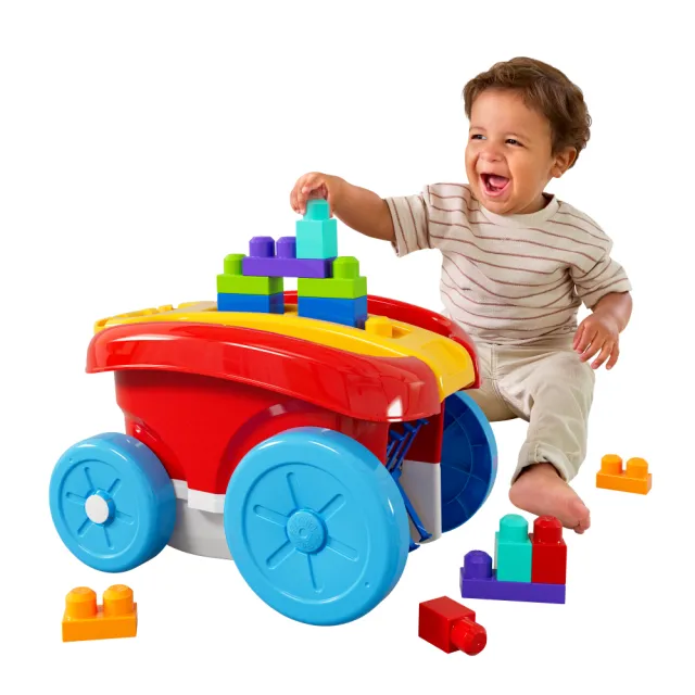 【Mega Bloks 美高積木】美高積木收集車(寶寶安撫/嬰兒玩具/彌月禮/新生兒)