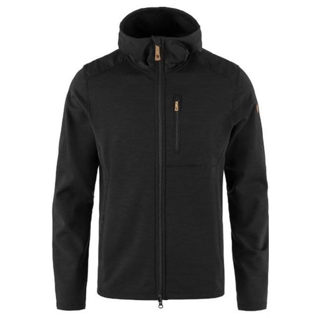 【Fjallraven】小狐狸 男 Keb Fleece Hoodie 耐磨羊毛保暖連帽刷毛夾克.中層外套/ 81479-550 黑