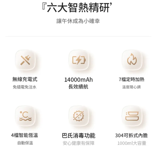 【Felsted 菲仕德】電熱飯盒 1L免註水(加熱便當盒 電熱便當盒 不鏽鋼便當盒 加熱飯盒 保溫便當盒)
