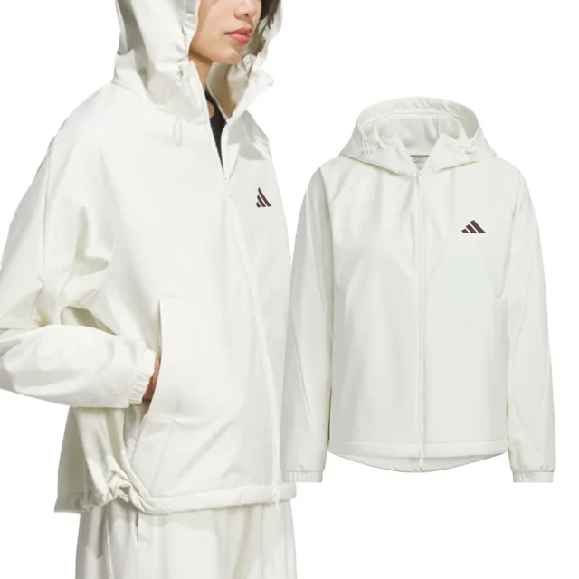 【adidas 愛迪達】Ms Softshell Jk 女款 白色 亞規 立領 運動 休閒 外套 KC0055