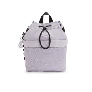 【KIPLING官方旗艦館】（網路獨家款）溫柔丁香灰紫抽繩大開口後背包-HELLEN