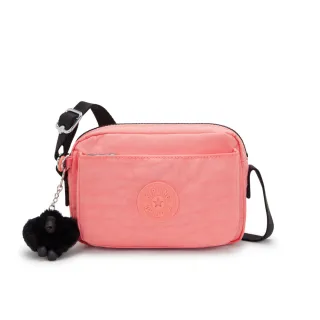 【KIPLING官方旗艦館】蜜桃粉前後加寬收納側背包-ABANU