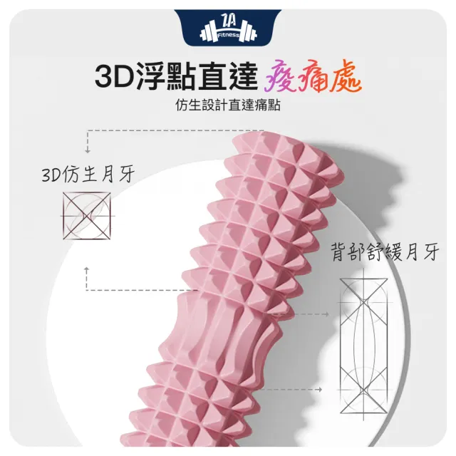 【ZA 喆安】Fitness 仿生月牙筋膜按摩滾筒滾輪(瑜珈柱/健身/按摩/肌肉放鬆)