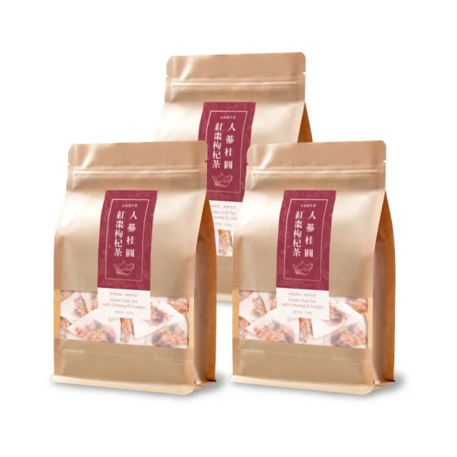 【和藥軒】人蔘桂圓紅棗枸杞茶(元氣養生茶)X3袋組(補氣茶、機能茶、花旗蔘茶)